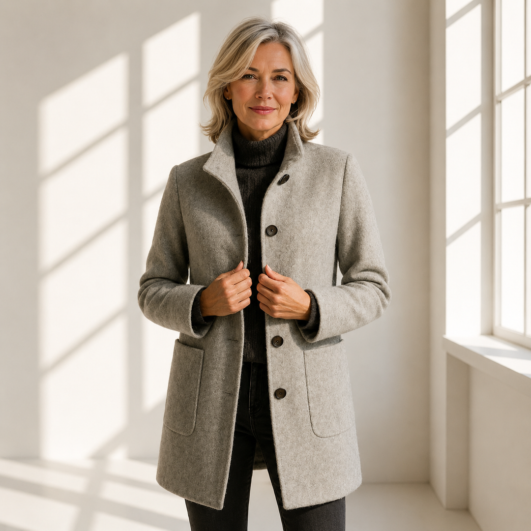 Amandine fitted button front coat – image 13