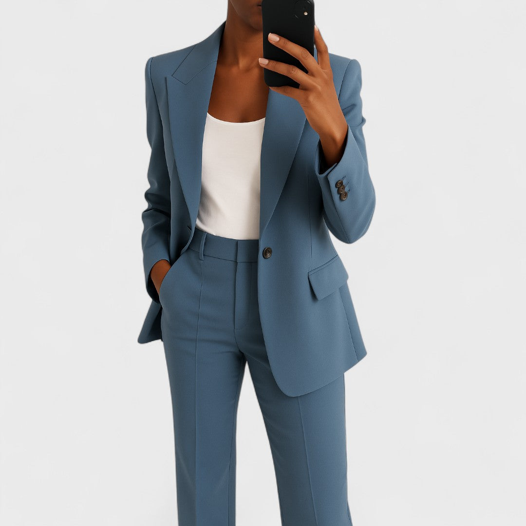 Violetta draped top and trouser two piece set