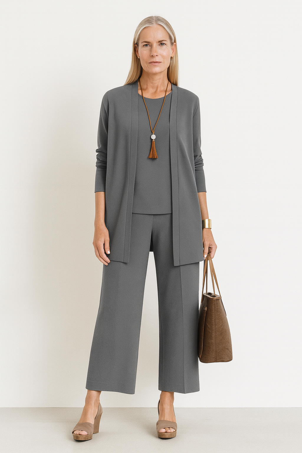 Sybella three piece blouse jacket and trouser set