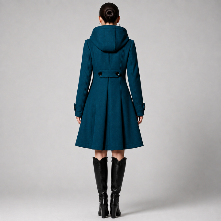 Clementine structured hooded wool coat