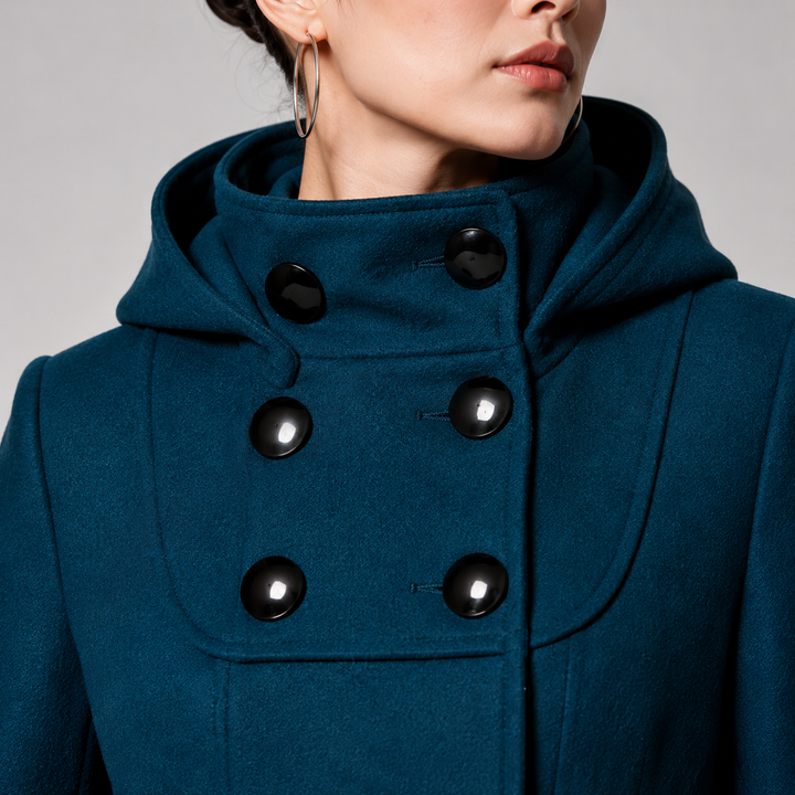 Clementine structured hooded wool coat