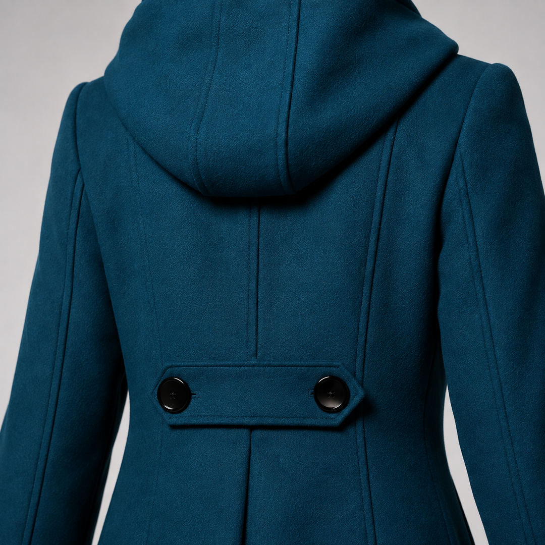 Clementine structured hooded wool coat
