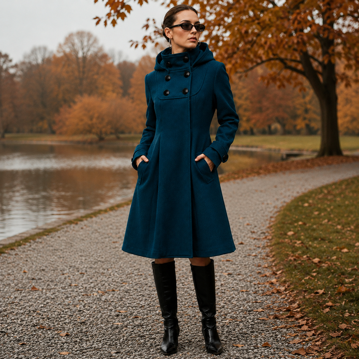 Clementine structured hooded wool coat