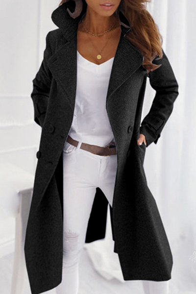 Mireille long open front wool coat