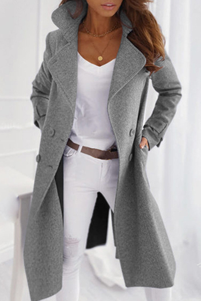 Mireille long open front wool coat
