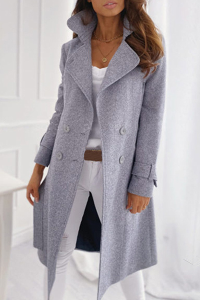 Mireille long open front wool coat