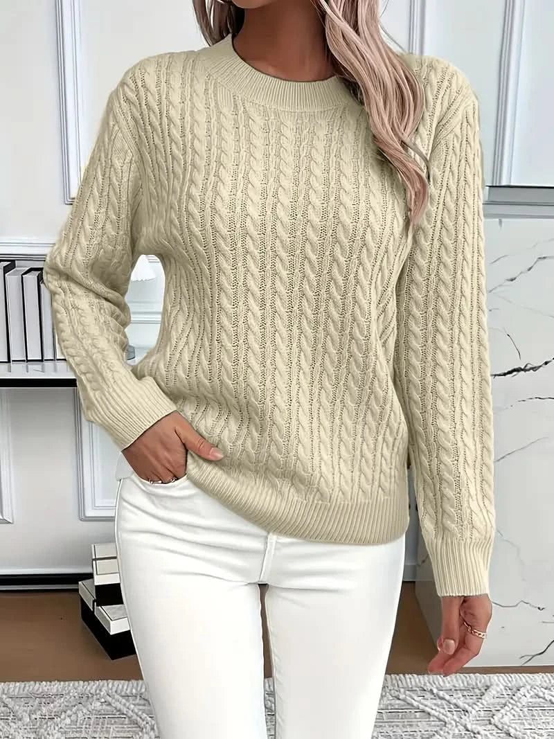 Liva cable knit crew neck jumper – image 10