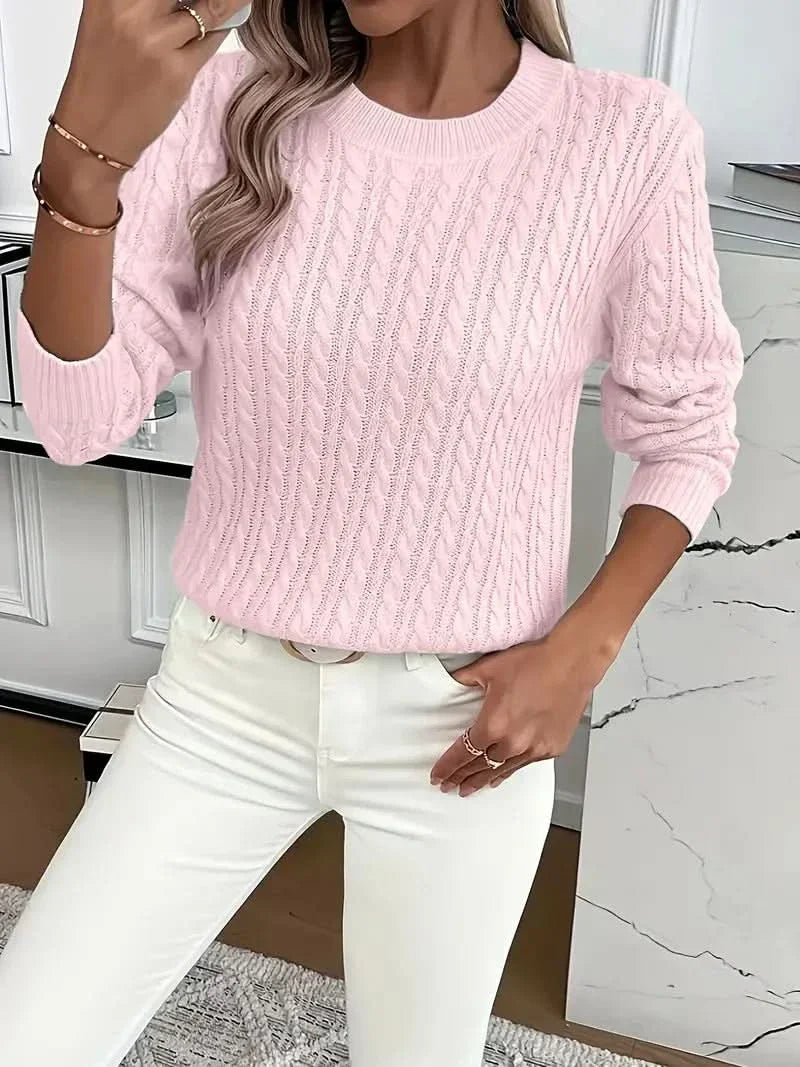 Liva cable knit crew neck jumper – image 4