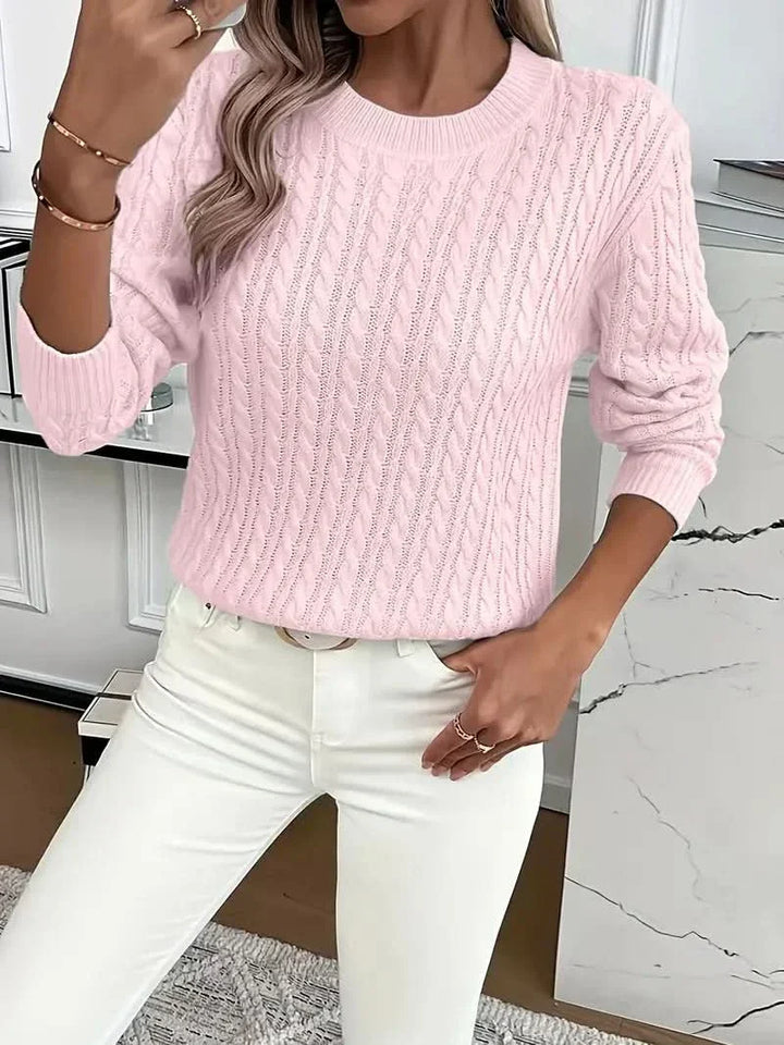 Liva cable knit crew neck jumper – image 4
