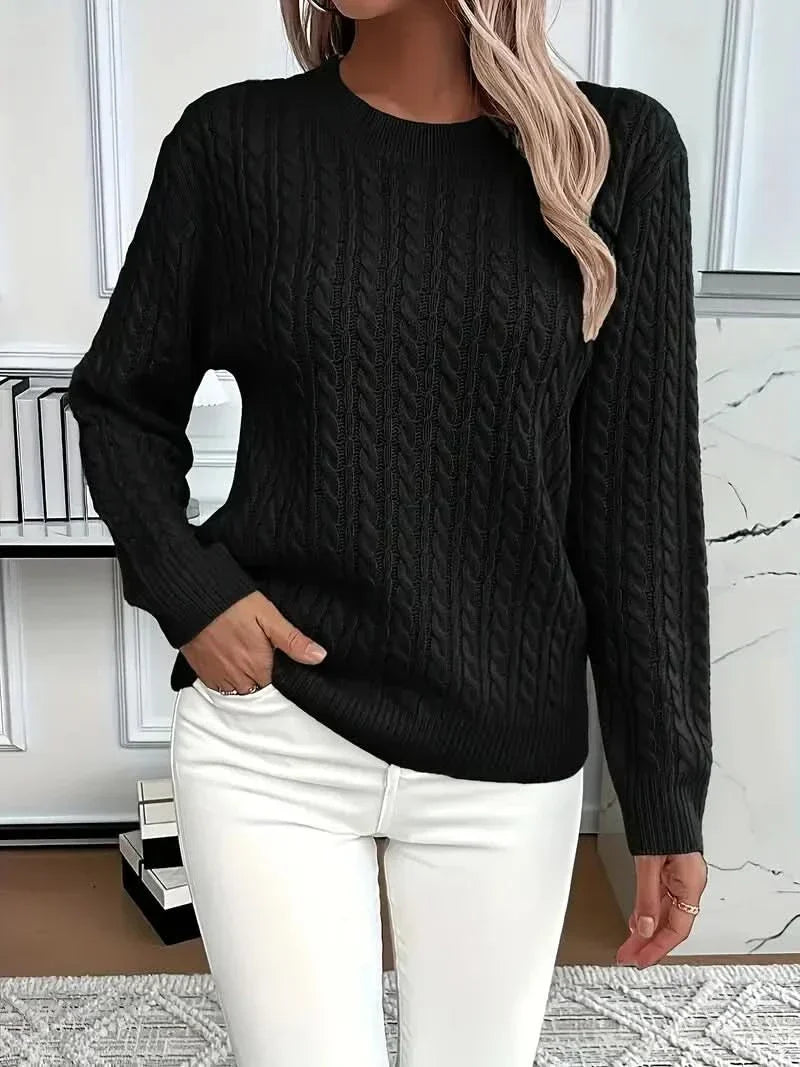 Liva cable knit crew neck jumper – image 8