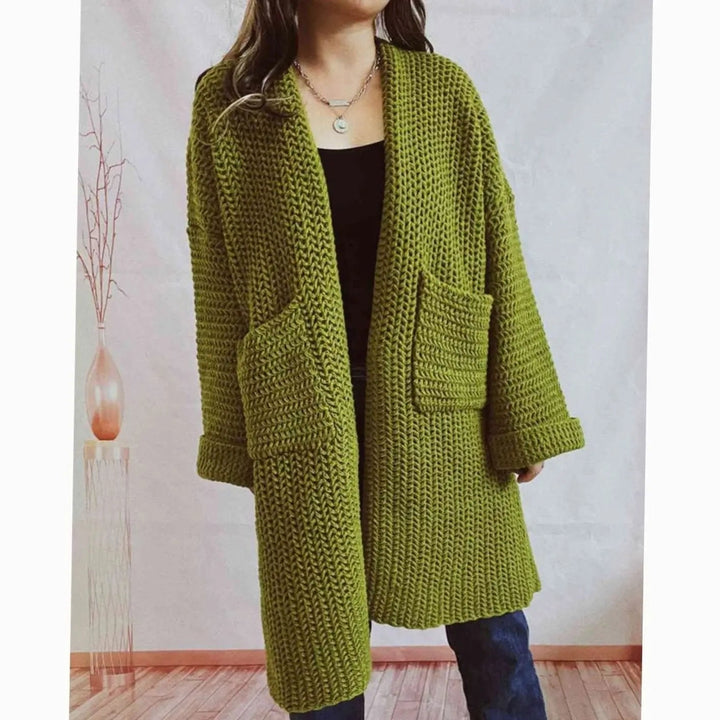 Juliette oversized chunky knit cardigan with pockets – image 3