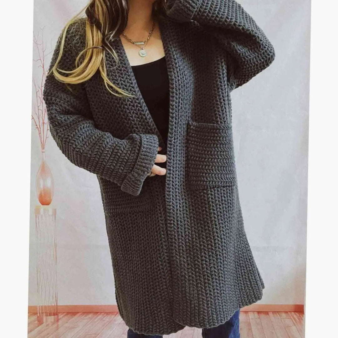 Juliette oversized chunky knit cardigan with pockets – image 7