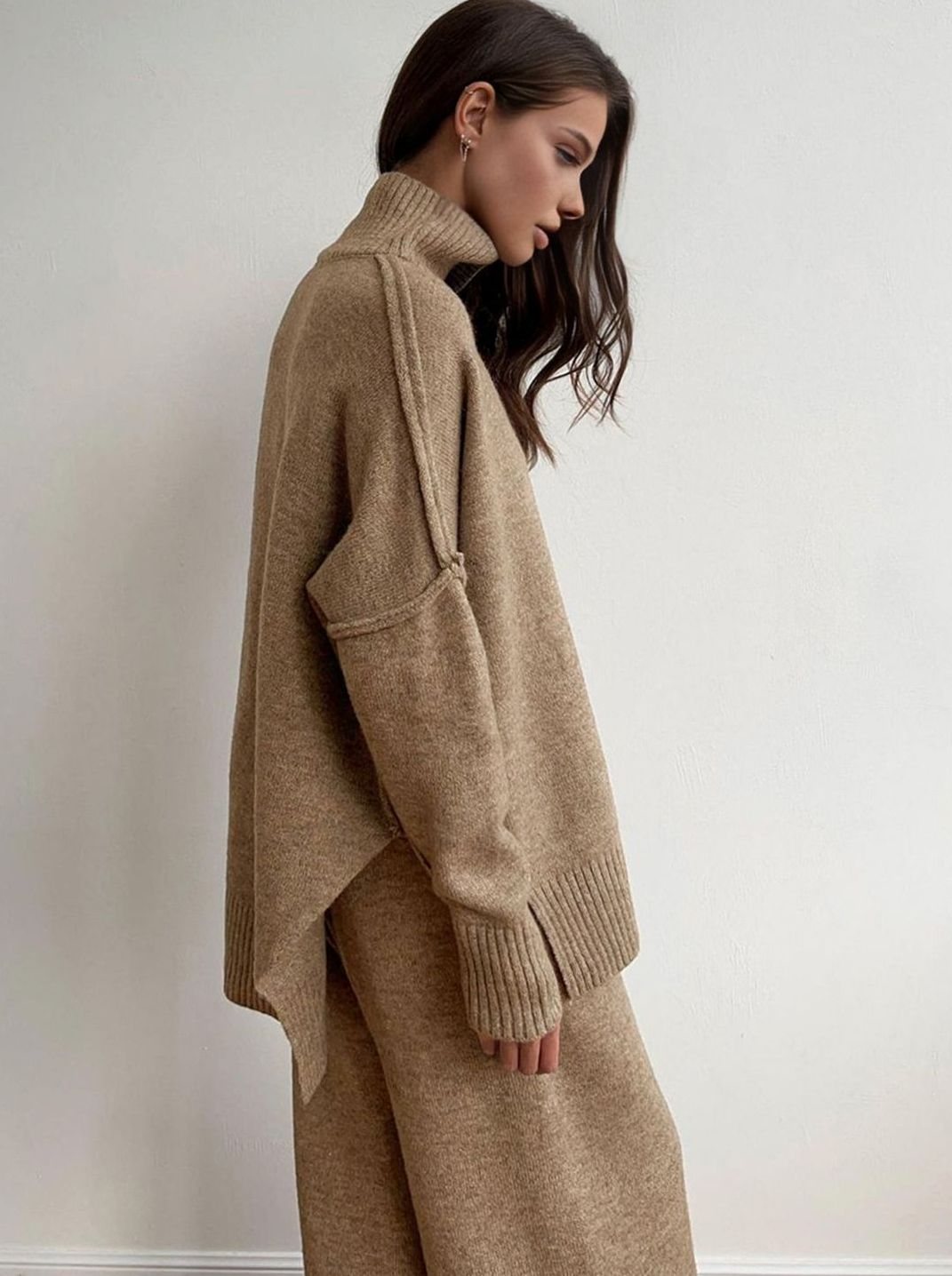 Susanna turtleneck knit jumper and wide leg trouser set – image 2