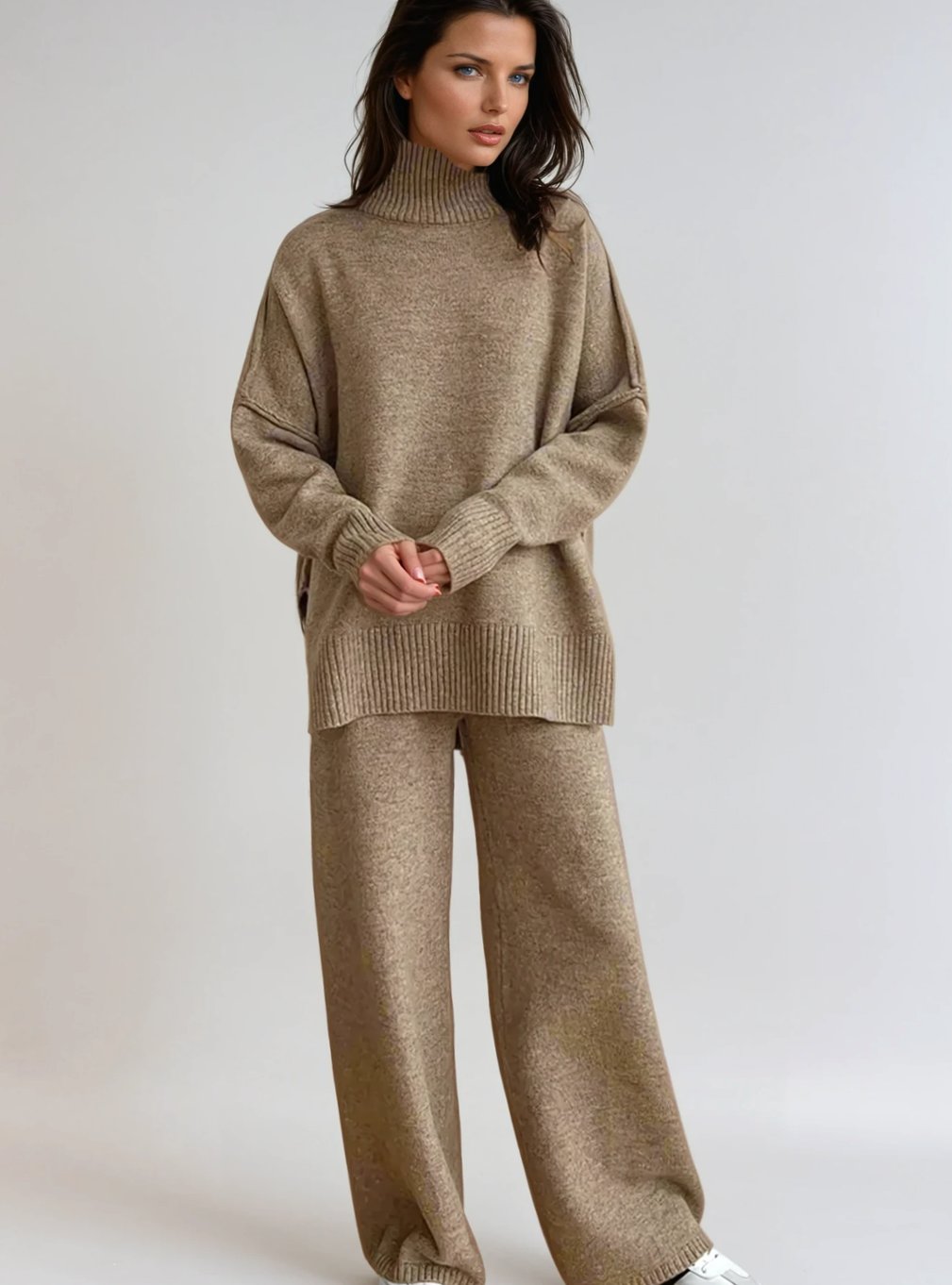 Susanna turtleneck knit jumper and wide leg trouser set