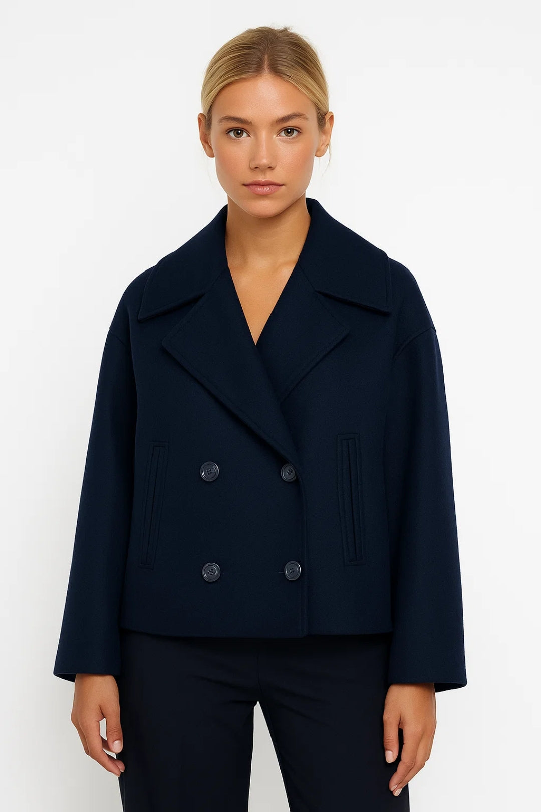 Ophelia cropped double breasted pea coat – image 2