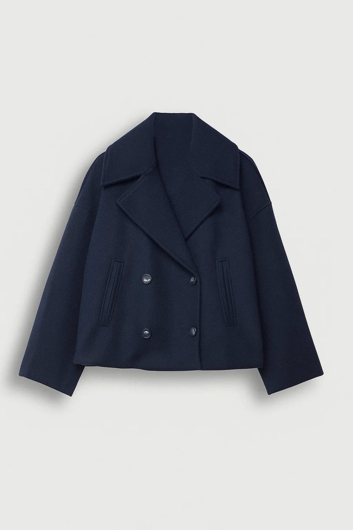 Ophelia cropped double breasted pea coat