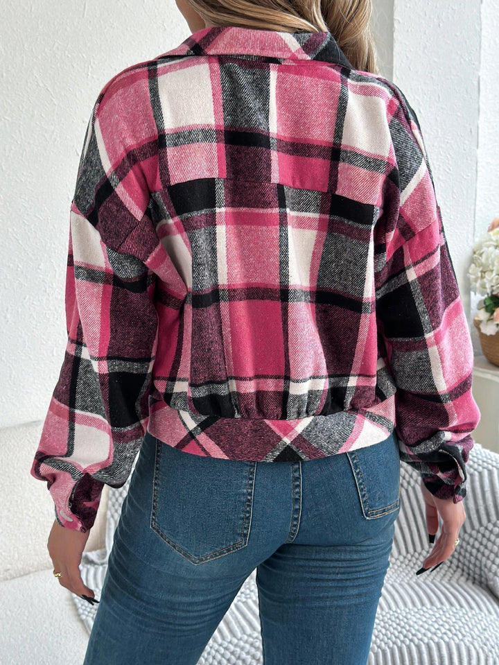 Tilda cropped plaid shacket – image 6