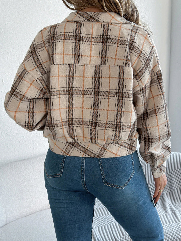 Tilda cropped plaid shacket – image 8