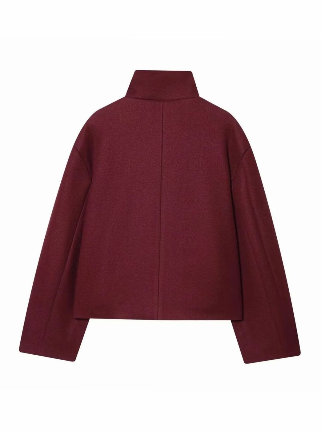 Adeline Elegant Cropped High Collar Wool Coat - image 2
