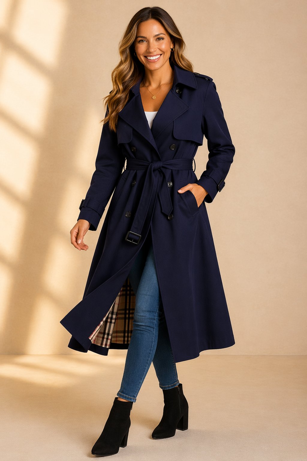 Eirlys double breasted belted trench coat – image 3