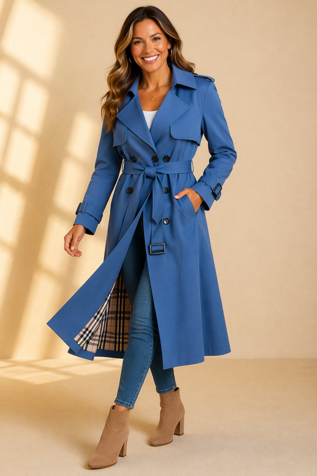 Eirlys double breasted belted trench coat – image 4