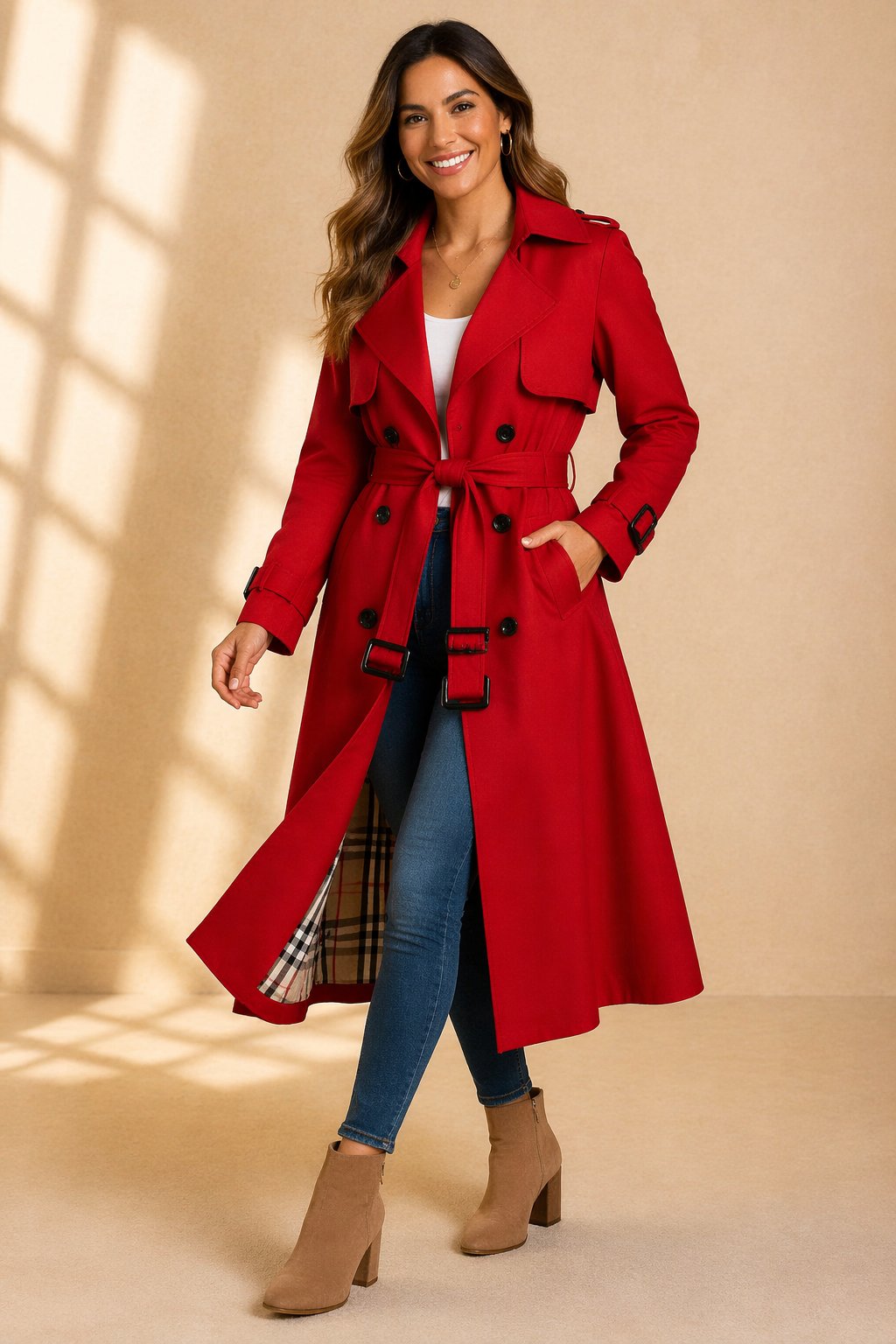 Eirlys double breasted belted trench coat – image 6