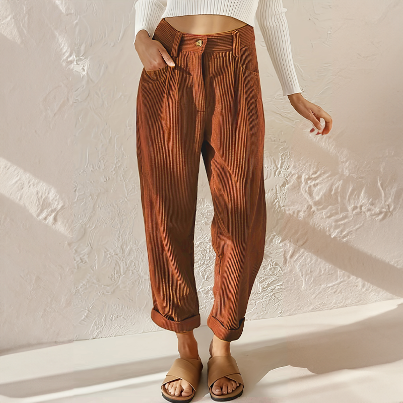 Cora high waisted corduroy trousers – image 3