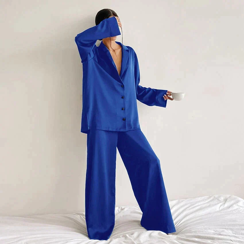 Aerona relaxed satin pyjama set – image 8