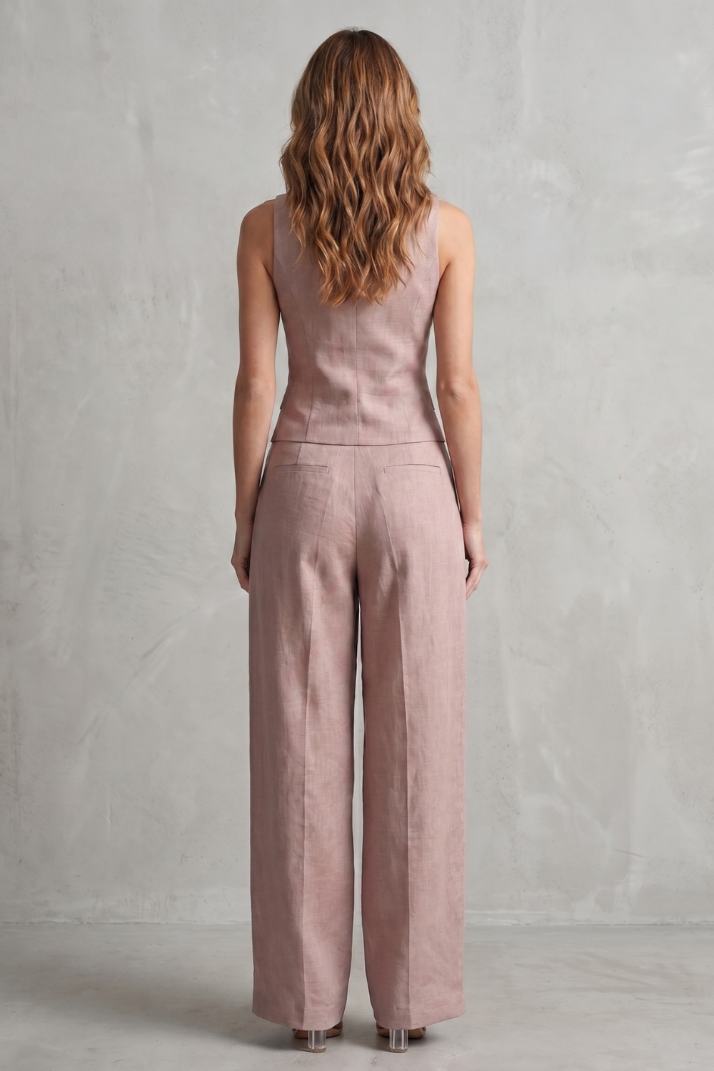 Rebecca button front waistcoat and wide leg trousers set – image 4