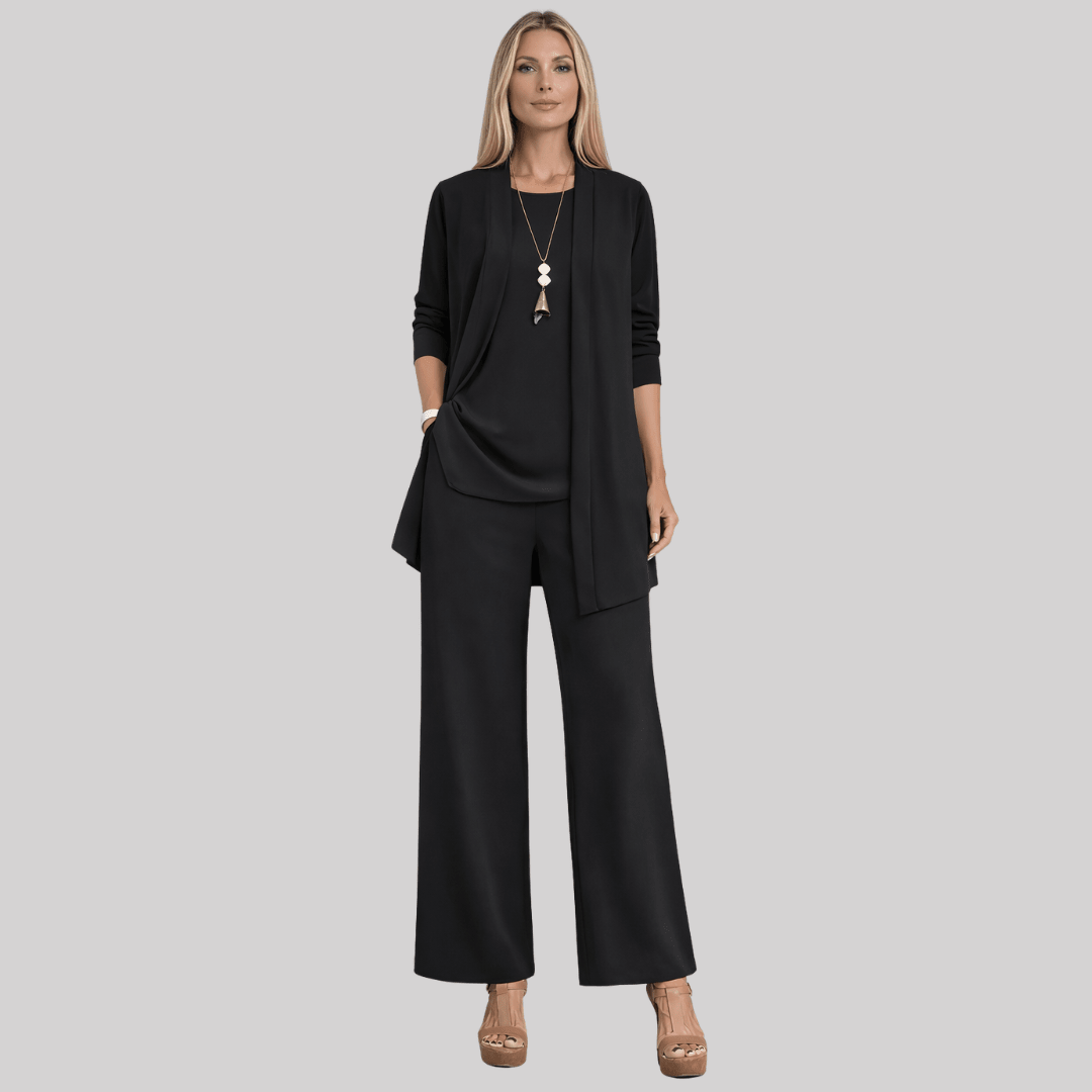 Demelza three piece cardigan and wide leg trouser set – image 2