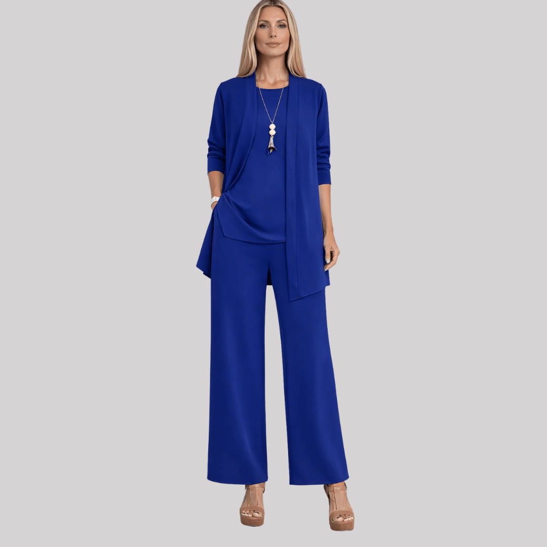 Demelza three piece cardigan and wide leg trouser set – image 4