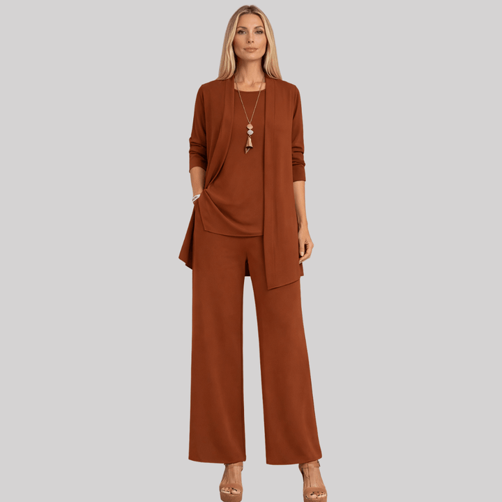 Demelza three piece cardigan and wide leg trouser set – image 5