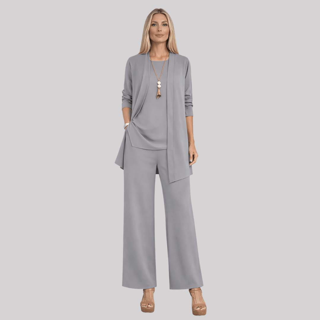 Demelza three piece cardigan and wide leg trouser set – image 6