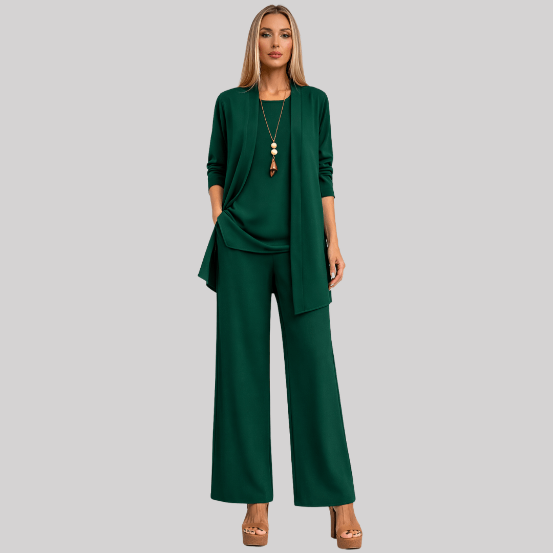 Demelza three piece cardigan and wide leg trouser set – image 8