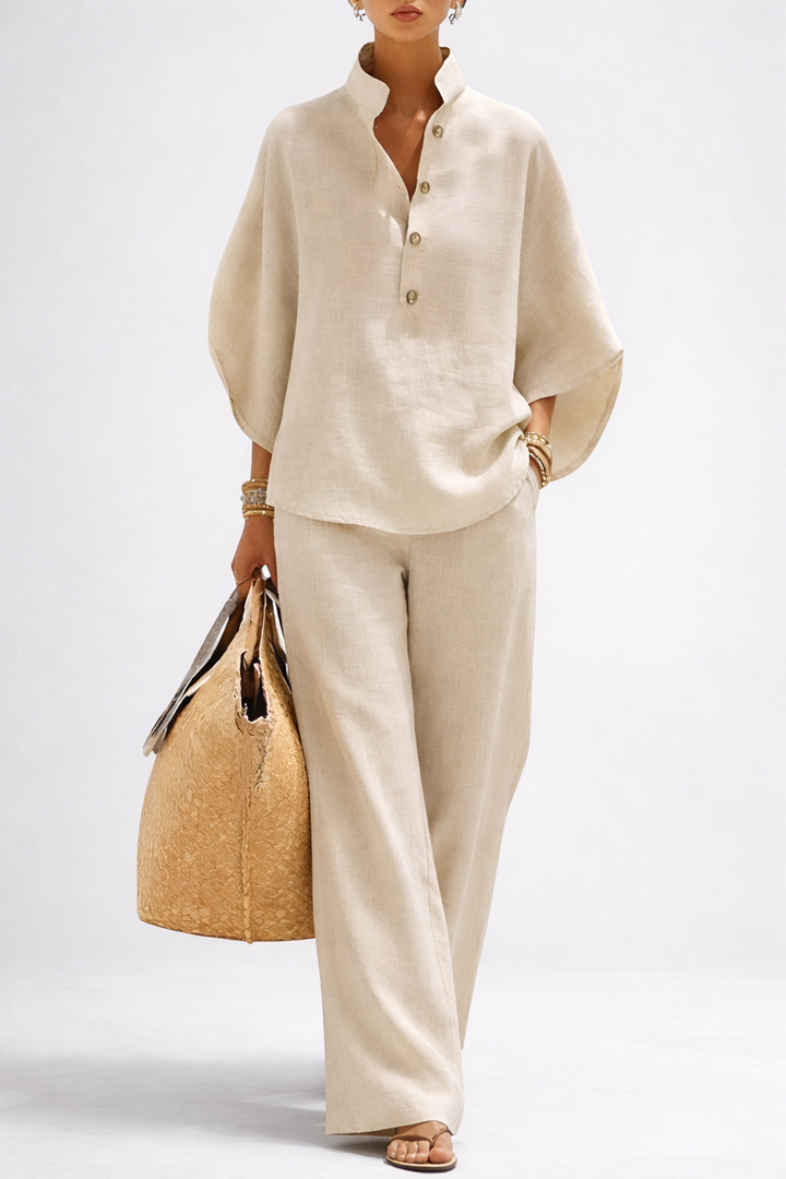 Isabel relaxed two piece set with wide leg trousers – image 8