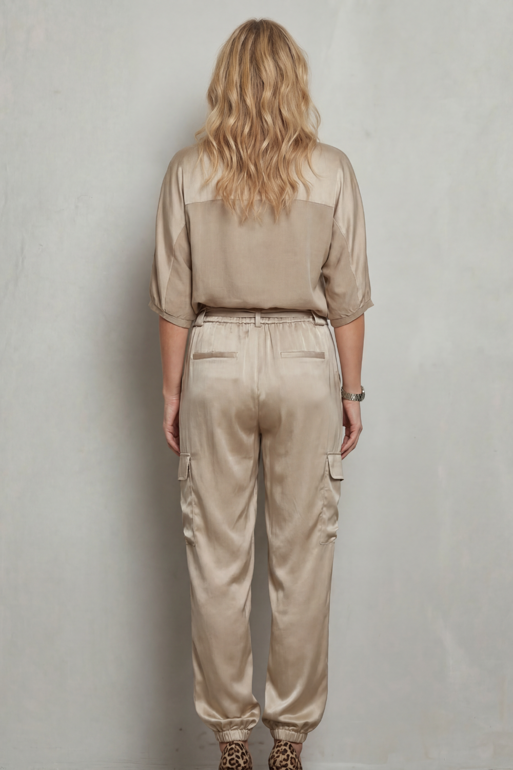 Darcy satin top and cargo trousers set – image 4