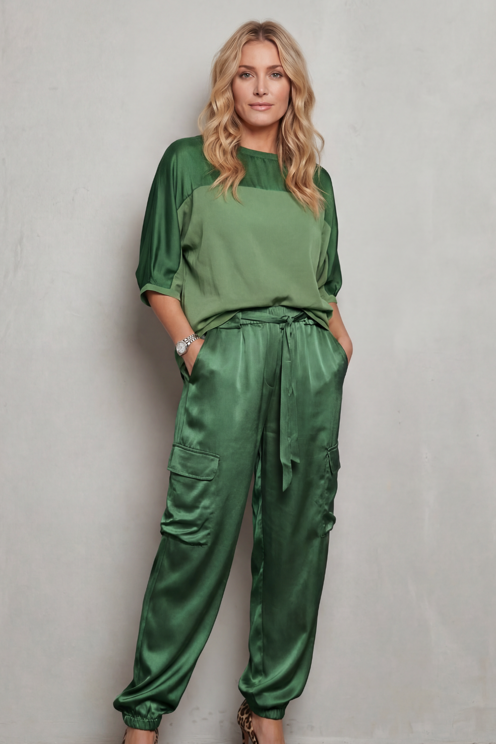 Darcy satin top and cargo trousers set – image 8