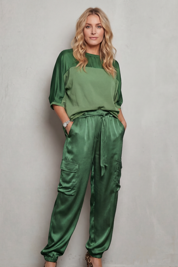 Darcy satin top and cargo trousers set – image 8