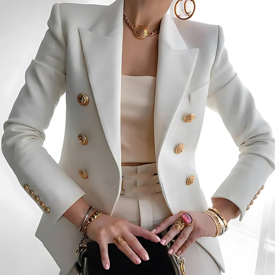 Josefina double breasted blazer with gold buttons – image 2