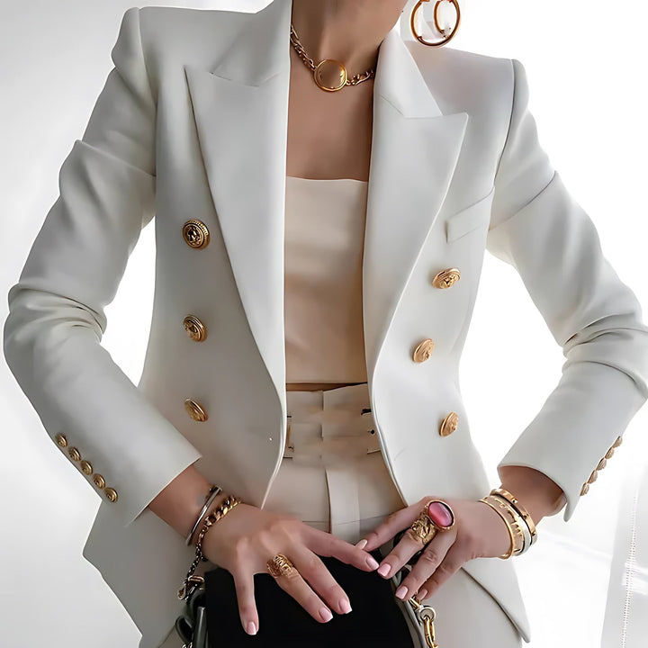 Josefina double breasted blazer with gold buttons – image 2