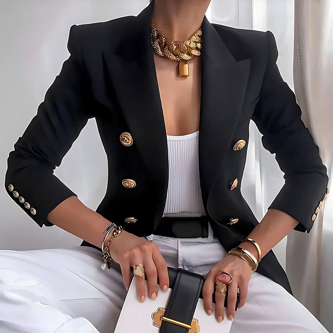 Josefina double breasted blazer with gold buttons