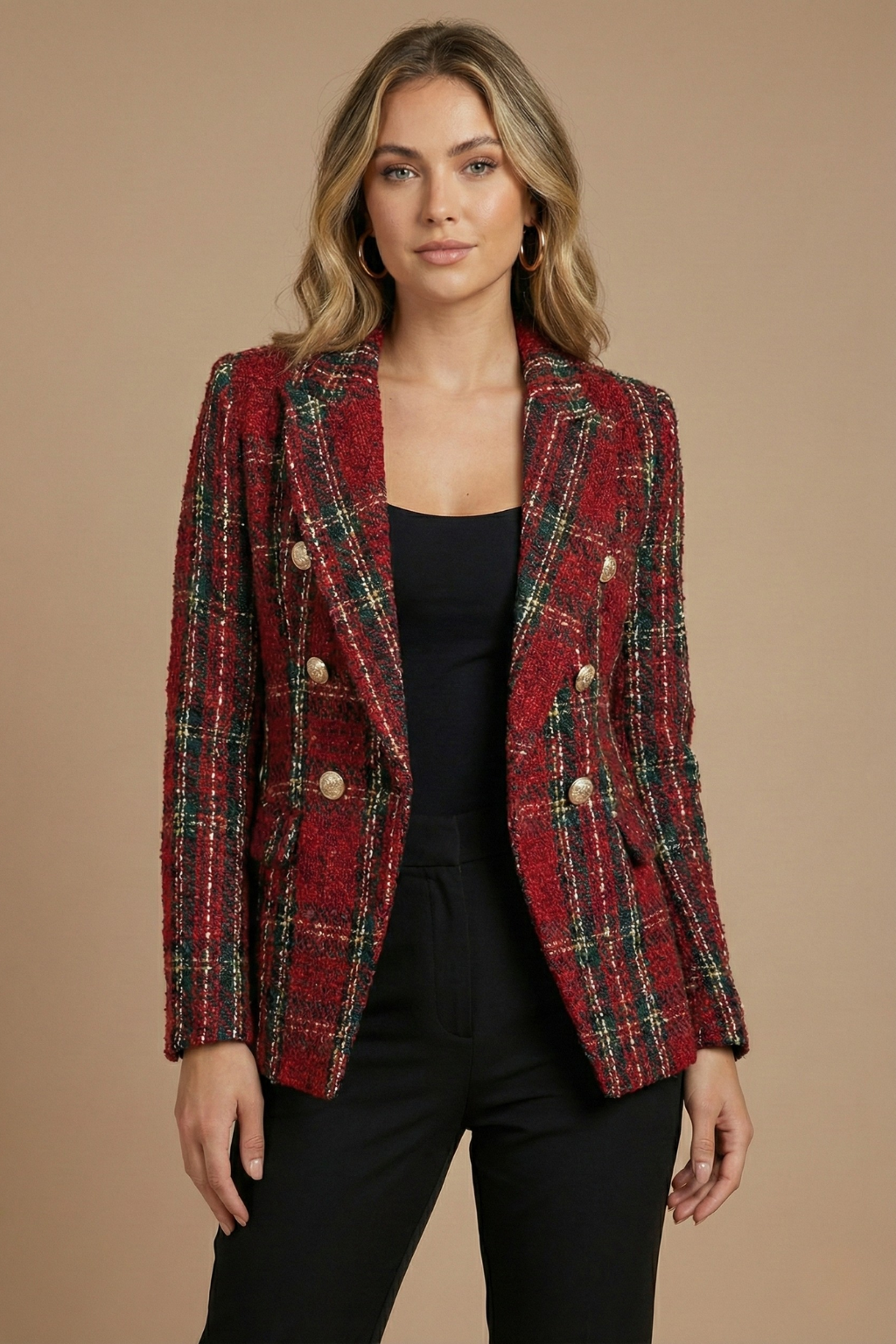 Josephine double breasted check blazer
