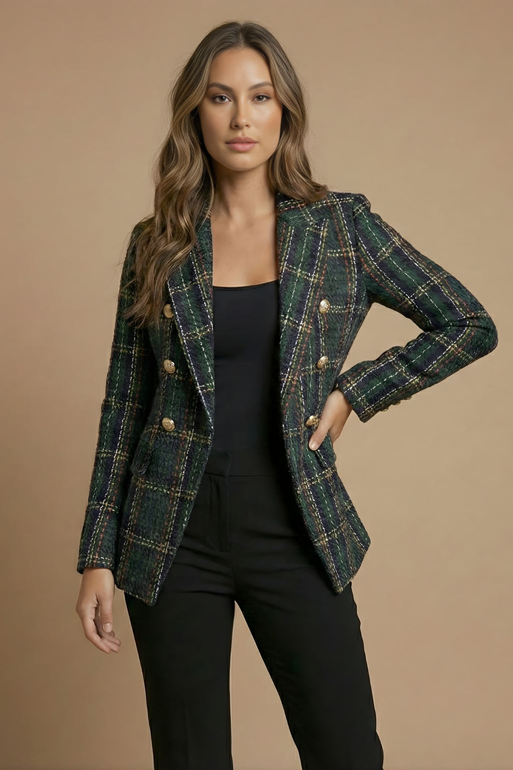 Josephine double breasted check blazer