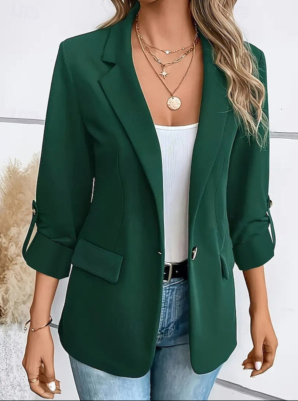 Liesel open front blazer with roll up sleeves