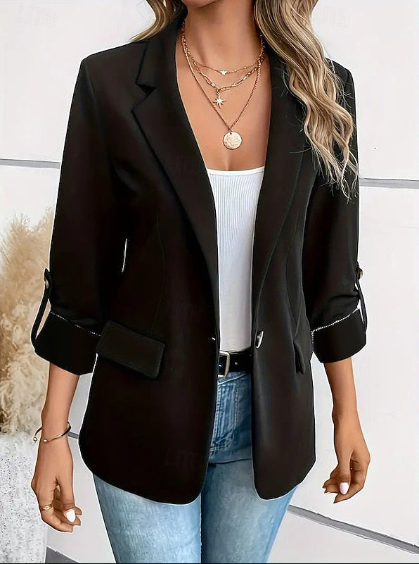 Liesel open front blazer with roll up sleeves