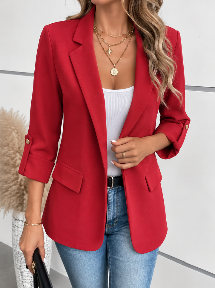 Liesel open front blazer with roll up sleeves