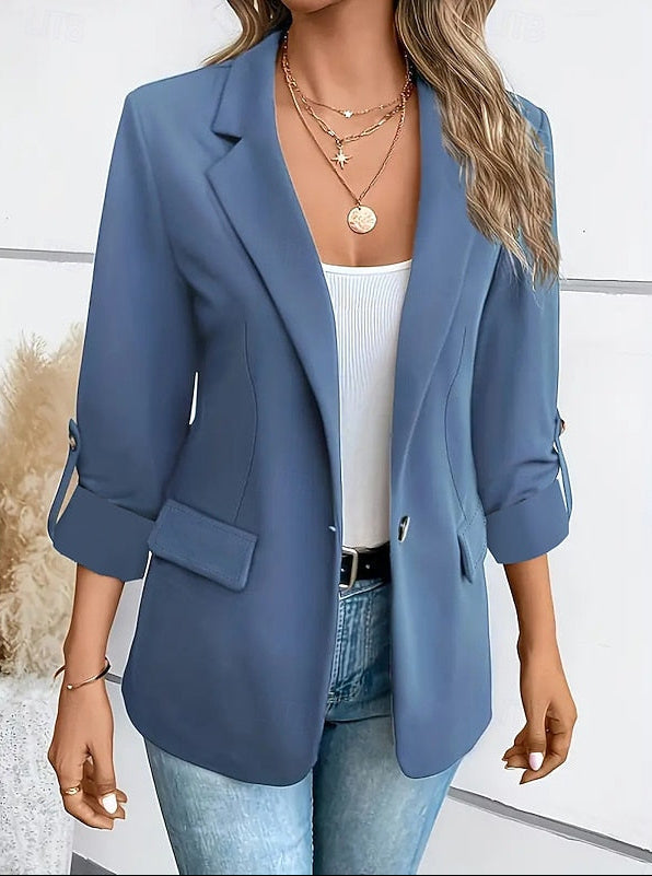 Liesel open front blazer with roll up sleeves