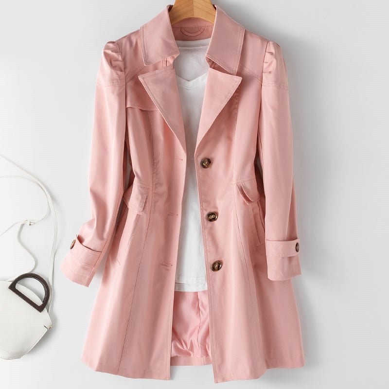 Georgina fitted trench coat with puff shoulders – image 5