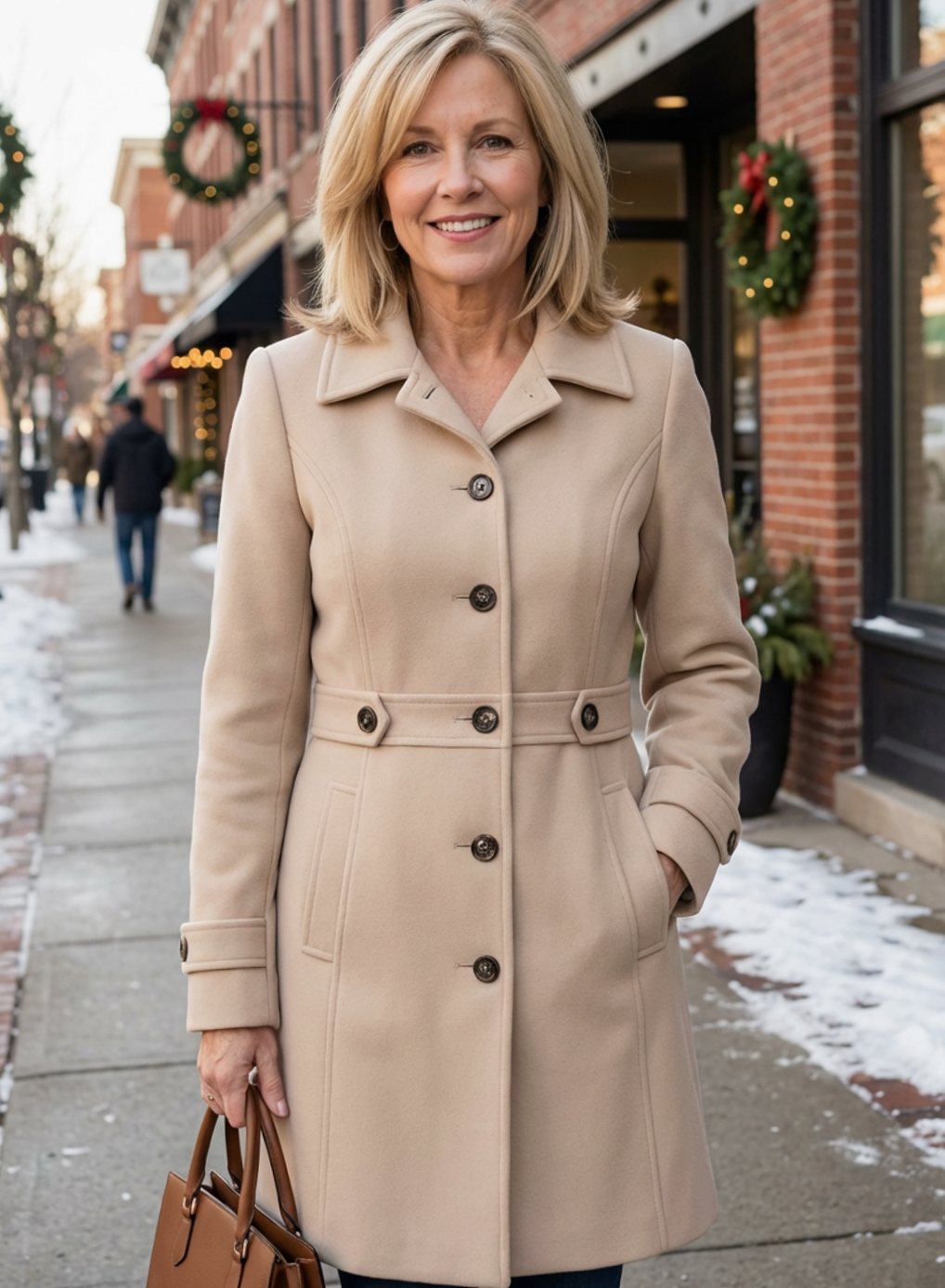 Felicity Elegant Fitted Wool Coat with Belted Waist