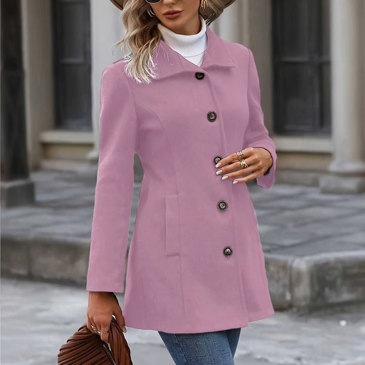 Briony Elegant Fitted Wool Coat with Flared Hem - image 4